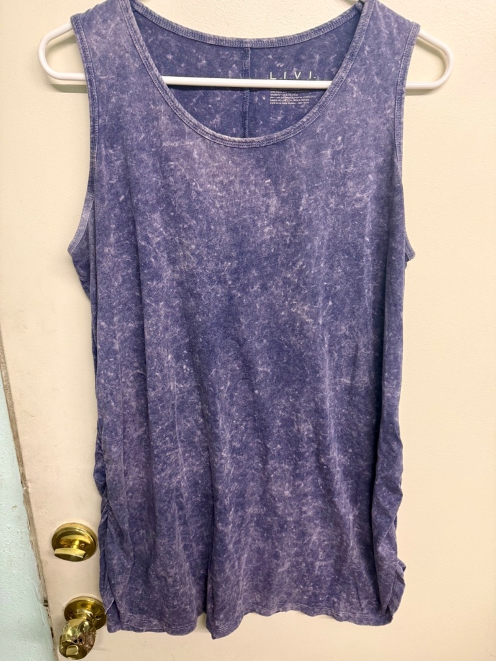 Lane Bryant Blue Tank Top | Ruched Side Athletic Tank